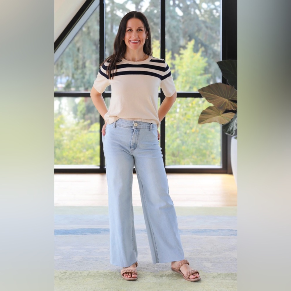 Powder blue wide leg high rise Women's Jeans Oat NY